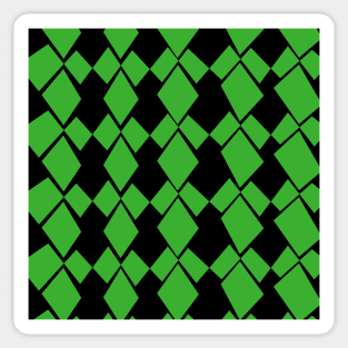 Geometric Diamonds Design (Emerald and Black) Sticker